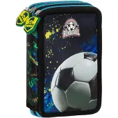 Markenlos Federtasche für Fußballfans, gefüllt mit Zubehör