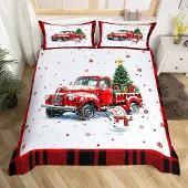 OEM Bettwäsche-Set Weihnachten, Doppelgröße, Weihnachtsbaum, Schneemann, Polyester