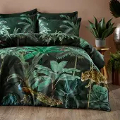 OEM Bettbezug-Set Wildtiere, Baumwolle, König, Midnight Green