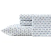 OEM 4-tlg. Percal-Bettwäsche-Set, King, 100% Baumwolle, Blau