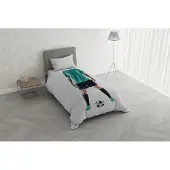 OEM Bettwäsche-Set Fußball-Motiv grün 150x200 cm + Kissen 52x82 cm