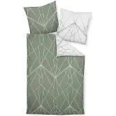 OEM Mako-Satin Bettwäsche 200x220 + 2x80 cm, Salbeigrün Jade