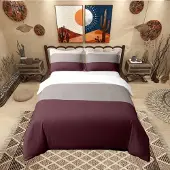 OEM Bettbezug-Set Doppelgröße 200 x 200 cm, 100 % Baumwolle, geometrisch gestreift