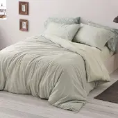 OEM Bettwäsche-Set Velvelina, Lorbeer, 135x190/200 cm, 3-teilig