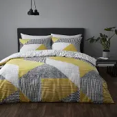 OEM Bettwäscheset Geo Ochre 240x220 cm + 2 Kissenbezüge 65x65 cm