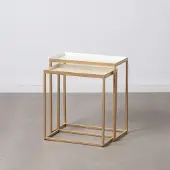 Dripio Tisch, rechteckig, 56x31x65 cm, creme, Metallrahmen, platzsparend