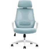 AEA Ergonomisches Bürostuhl mit verstellbarem Kopfstütze in Pastellblau