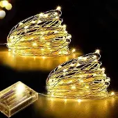 Dripio LED-Lichterkette 2er-Set, 5 m, 50 warmweiße LEDs, Kupferdraht