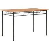 Merkloos Esstisch Braun/Schwarz, 120x70 cm, mit Stahlgestell