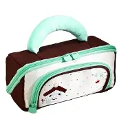 Merkloos Helles, blaues Etui mit Griff und Reißverschluss