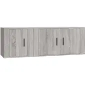 Merkloos Hängendes TV-Schrank-Set, 2 Stück, in Grau Sonoma-Holzoptik