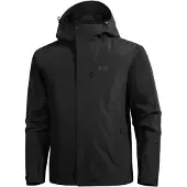 Merkloos Wasserdichte Herren-Regenjacke mit Kapuze und 4 Taschen