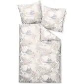 OEM Mako-Satin Bettwäsche 155x200 cm + Kissenbezug 80x80 cm creme