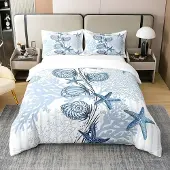 OEM Bettbezug-Set 100% Baumwolle, Ozean-Motiv, Doppelbett