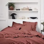 OEM Baumwollperkal-Dekbedovertrek 260x240 cm, einfarbig, rosa