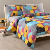 OEM Bettwäsche-Set Doppelbett 255x200 cm, 2 Kissenbezüge 50x80 cm, Baumwolle, Grau