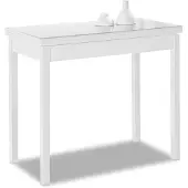Dripio Klapptisch mit Glasplatte, weiß, 80x40 bis 80x80 cm
