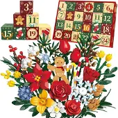 Dripio Adventskalender 2026 – 24 Blumen-Bausätze, kreativ, ABS, rot