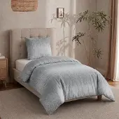 OEM Bettwäsche-Set 135x200 cm, 100% Baumwolle, 2-teilig, grau