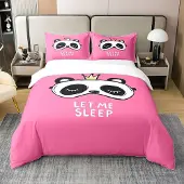 OEM Bettbezug Set Panda 100% Baumwolle, Einzelgröße 135x200 cm