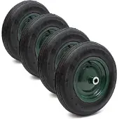 Dripio 4x Schubkarrenrad 3.50-8, Luftreifen, Stahlfelge, 120 kg Tragkraft