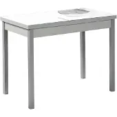 Dripio Ausziehbarer Küchentisch 90x50 cm, weiß, Metall, 4 Plätze
