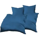OEM Bettwäsche-Set 4-tlg. Baumwoll-Waffelpiqué blau 140x200 + 70x90 cm