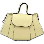 DrachenLeder Florence Tasche Schultertasche Damen aus Leder hellgelb 28x10x18cm D3OTF863Y3
