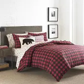 OEM Bettwäsche-Set King Buffalo Plaid Rot/Schwarz Baumwolle