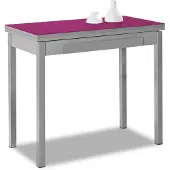 Dripio Klapptisch mit Glasplatte, ausziehbar, 80x40 cm, Aubergine
