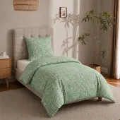 OEM Bettwäscheset 135x200 cm, 100% Baumwolle, grün, 2-teilig