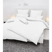 OEM Bettwäsche Seersucker Uni 135x200 cm + Kissenbezug 80x80 cm weiß