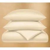 OEM Bettwäscheset 155x220 cm + Kissenbezug 80x80 cm, creme, Baumwolle