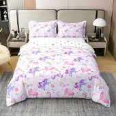 OEM Bettwäsche-Set Einhorn 100% Baumwolle 2-tlg. 135x200 cm