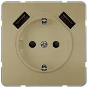 Siemens 5UB1870-0MG01 DELTA style SCHUKO-Steckdose mit doppeltem USB-Ladegerät, gold 5UB18700MG01