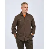 Pinewood Insectsafe Poplin Long Sleeve Shirt d.olive (128) S
