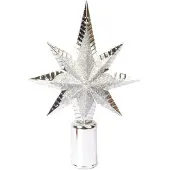 Goliat Silberner Weihnachtsbaumstern 15 cm, modernes Design, aus robustem Kunststoff