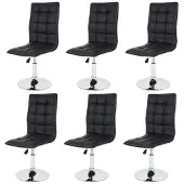 Generique 6er-Set Esszimmerstuhl HWC-C41, Stuhl Küchenstuhl, höhenverstellbar drehbar, Kunstleder FSC-zertifi