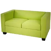 Generique 2er Sofa Couch Loungesofa Lille Kunstleder, hellgrün