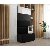 Furnitech GF78 Flur Dielenmöbel Garderobenschrank Dielenschrank Schuhschrank Flurmöbel Set Spiegel Matt (GF78-21B-M1)