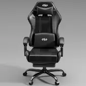 Selius Ergonomischer Gaming-Stuhl - Bürostuhl - Computerstuhl - Arbeitshocker - Schwarz