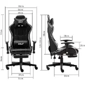 Selius Gaming-Stuhl – Bürostuhl im Rennwagen-Design mit Memory-Schaum und Fußstütze