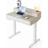 Dripio Höhenverstellbarer Schreibtisch 80x53 cm, mit Schubladen, C-Klemme, 4 Speicher