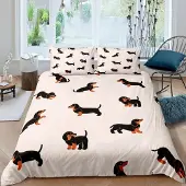 Loussiesd Kinder Bettwäsche Set Hund 200x200cm Mehrfarbig Super Microfaser 3D Druck