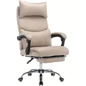 Selius Ergonomischer Gaming-Stuhl und Bürostuhl – verstellbare Höhe und Lendenwirbelstütze – Kunstleder – Khaki
