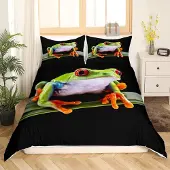Homewish Bettwäsche Set 2-teilig Frosch Motiv 155x220 cm Multi 29