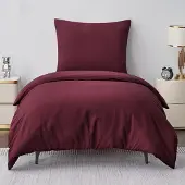 Aisbo Bettwäsche-Set 155x220 cm 2-teilig Rot Mikrofaser mit Reißverschluss Bügelfrei