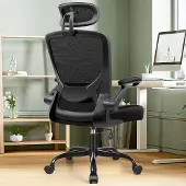 Selius Ergonomischer Bürostuhl – Bürostuhl mit atmungsaktivem Netzmaterial, verstellbarer Höhe und Kopfstütze