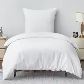 Aisbo Bettwäsche-Set 155x220 cm 2-teilig Weiß Mikrofaser mit Reißverschluss Bügelfrei