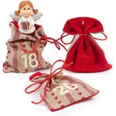 Generisch Pajoma Adventskalender zum Selbstgestalten – 24 Stoffbeutel – Geschenktüten für Weihnachten – DIY-Weihnachtsadventskalender